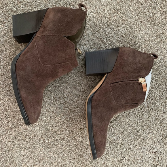 Marc Fisher Brown Suede Booties - Picture 3 of 5